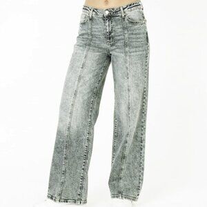 Re-Generation High Rise Wide Leg Jeans Size 11 | Vintage Wash Front Seam Denim